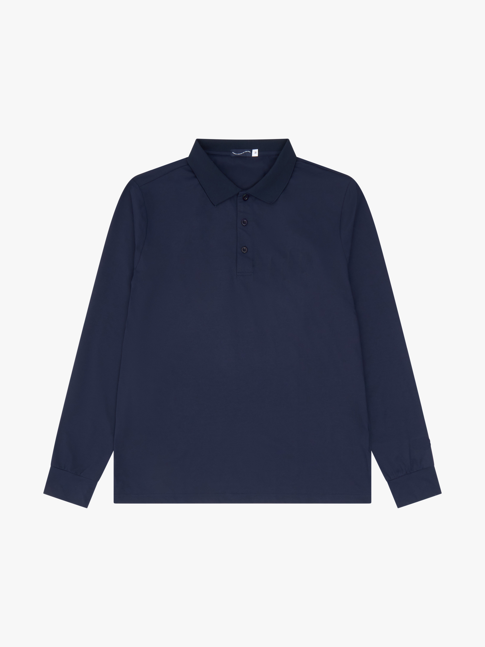 UPF 50+ MENS LONG SLEEVE POLO - NAVY image 0