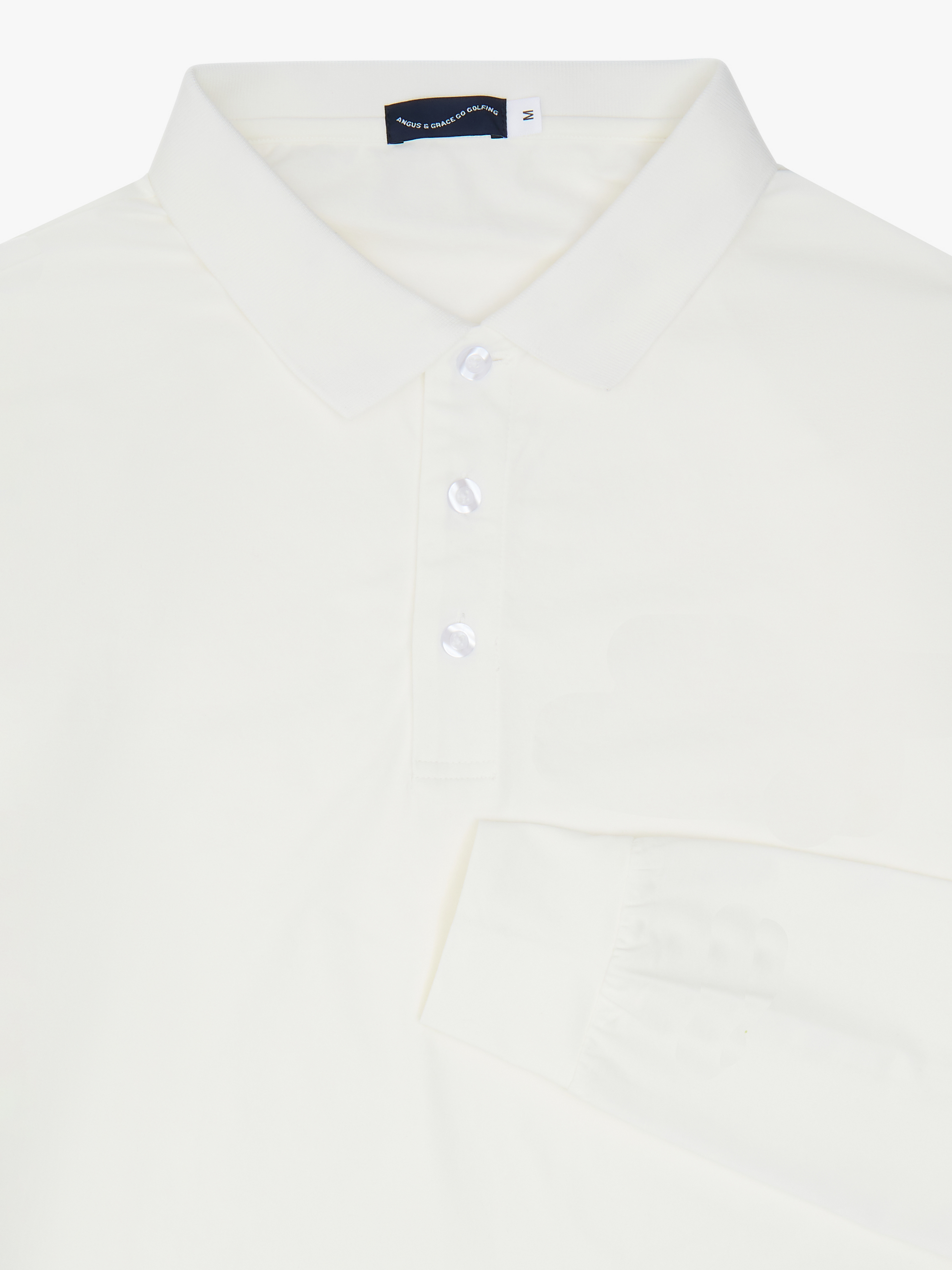 UPF 50+ MENS LONG SLEEVE POLO - OFF WHITE image 1