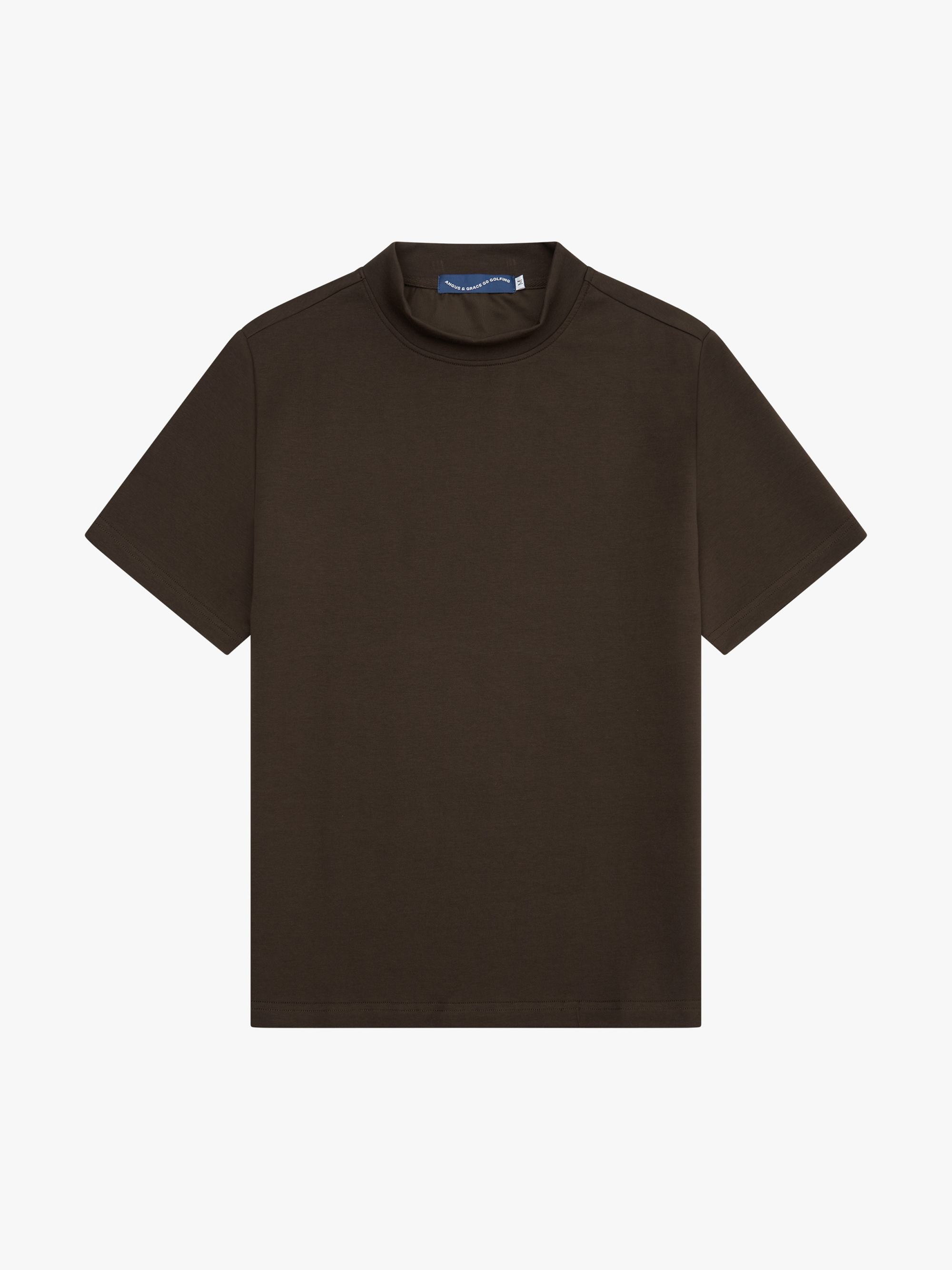 SHORT SLEEVE MOCK NECK - CHOCOLATE image 0