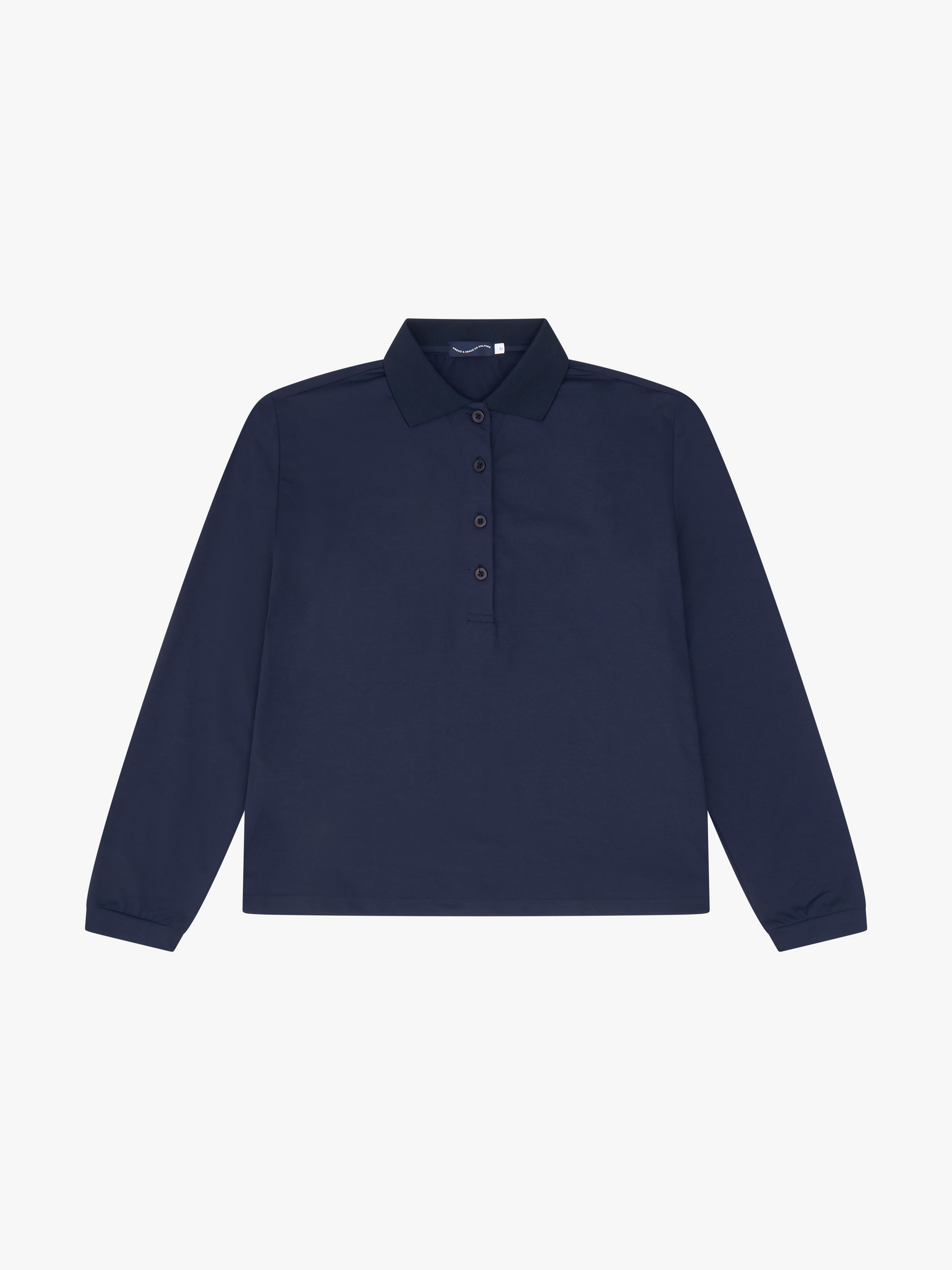 WOMENS UPF 50+ LONG SLEEVE POLO - NAVY image 0