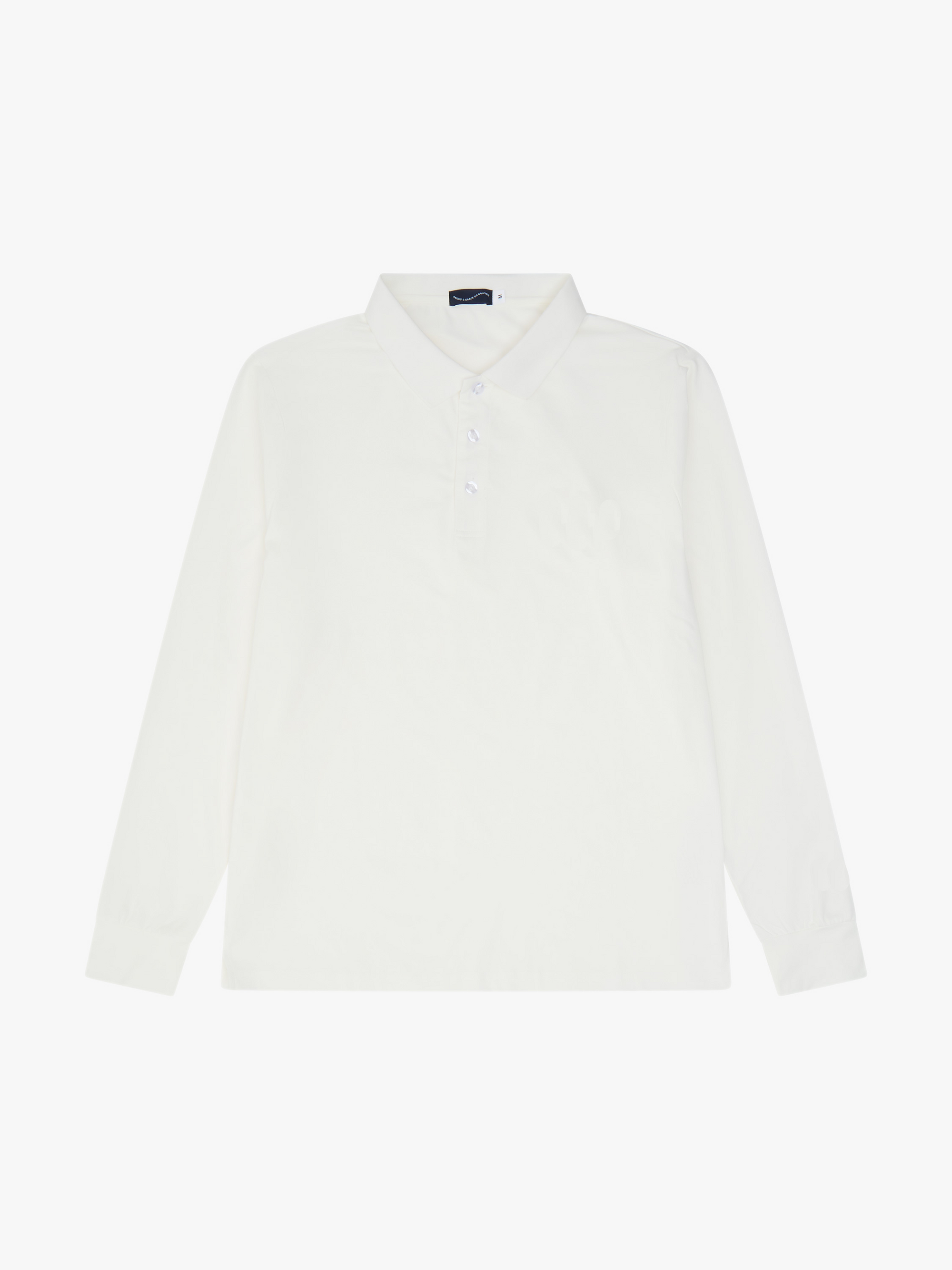 UPF 50+ MENS LONG SLEEVE POLO - OFF WHITE image 0