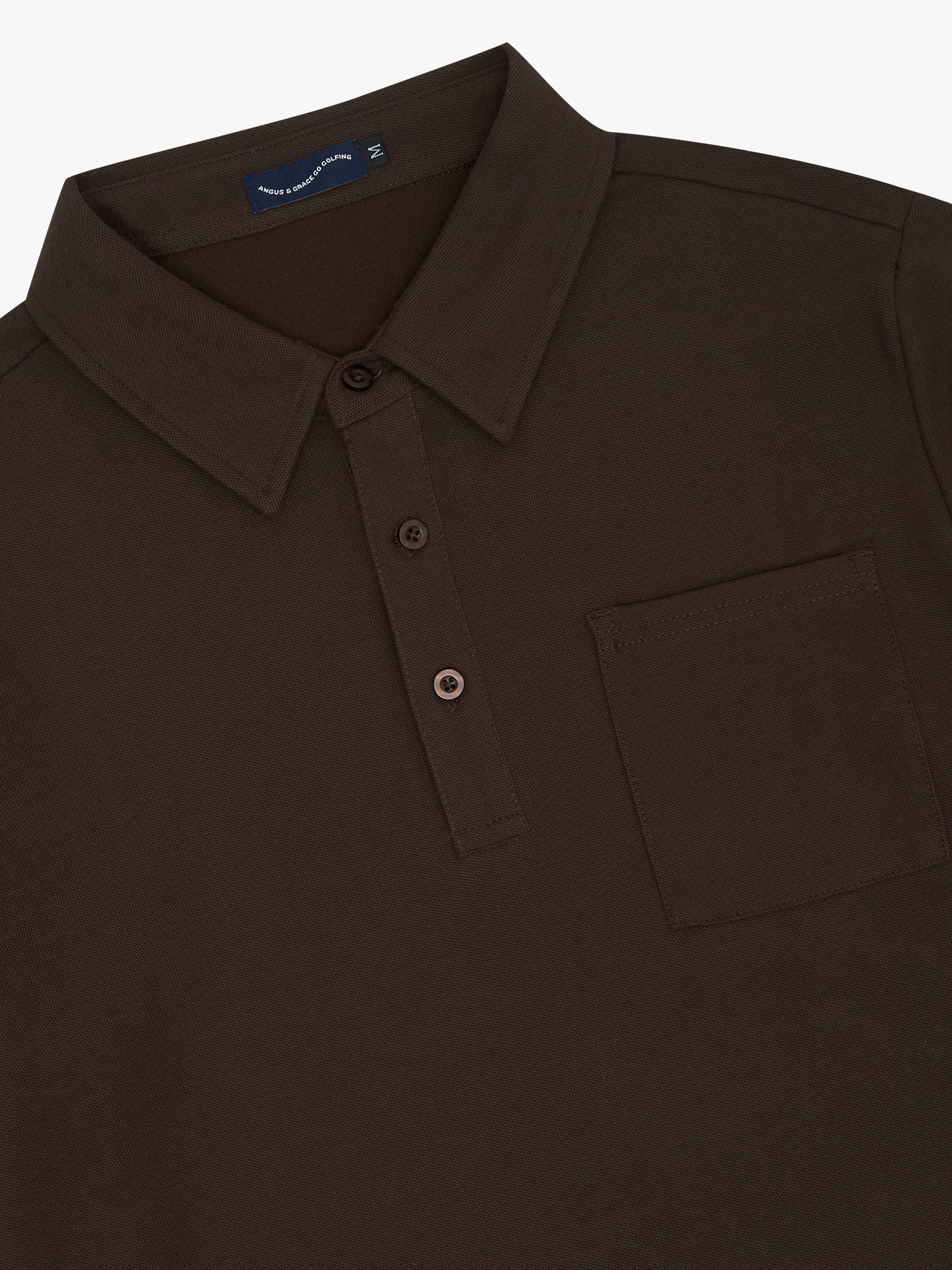 3 BUTTON POCKET POLO - CHOCOLATE image 1