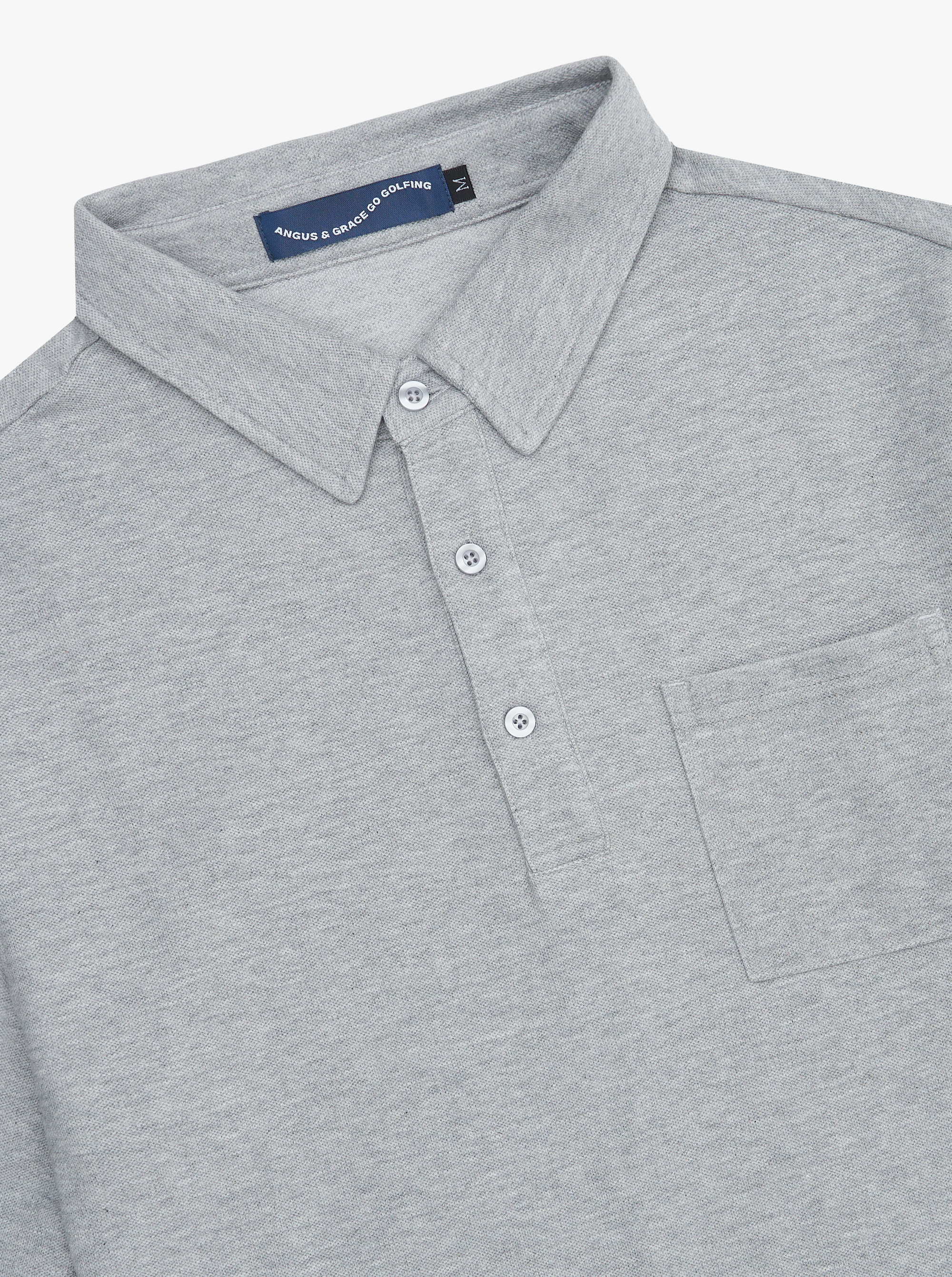 3 BUTTON POCKET POLO - MARLE GREY image 1