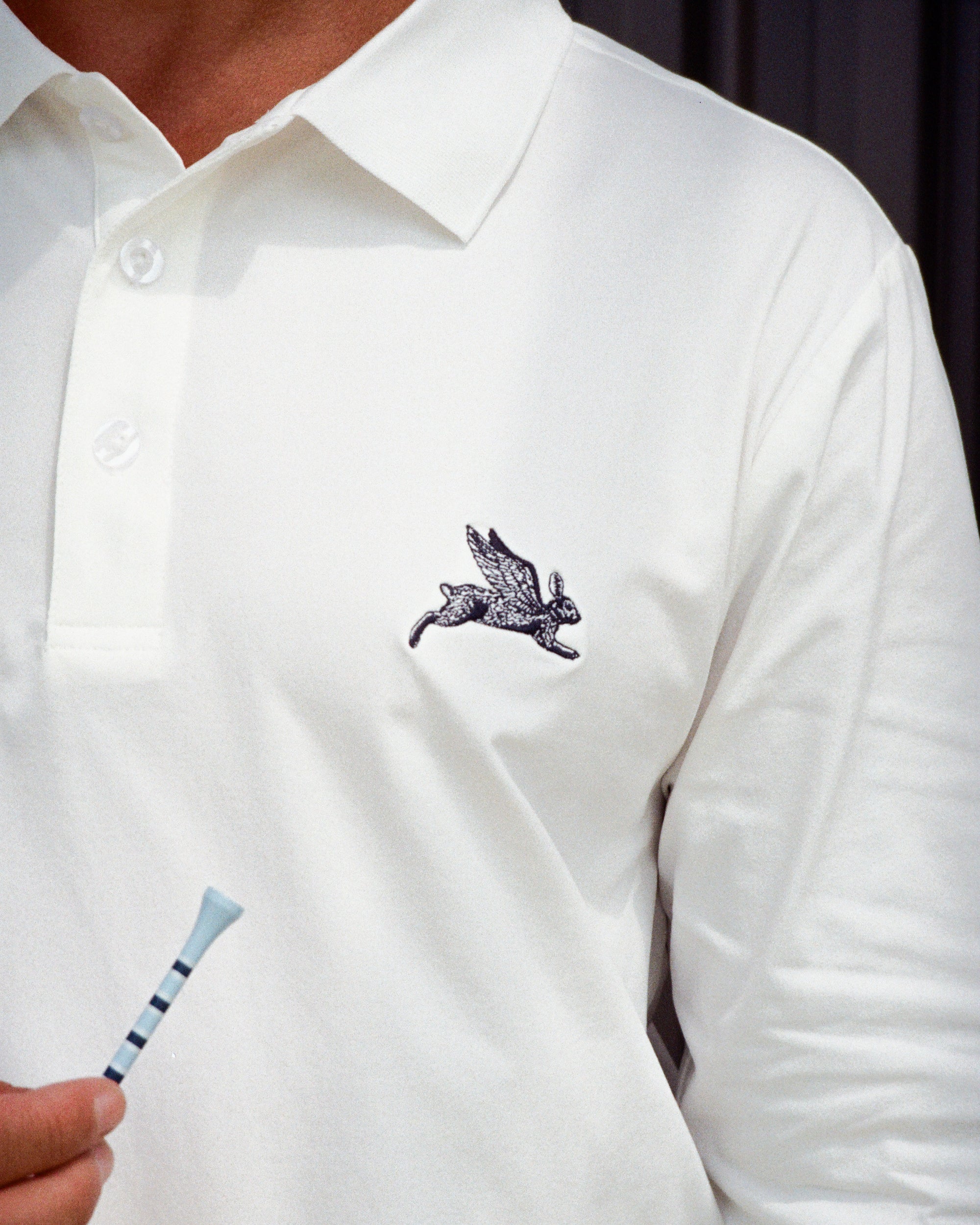 THE FLIERS CLUB UPF 50+ LONG SLEEVE POLO - WHITE image 1