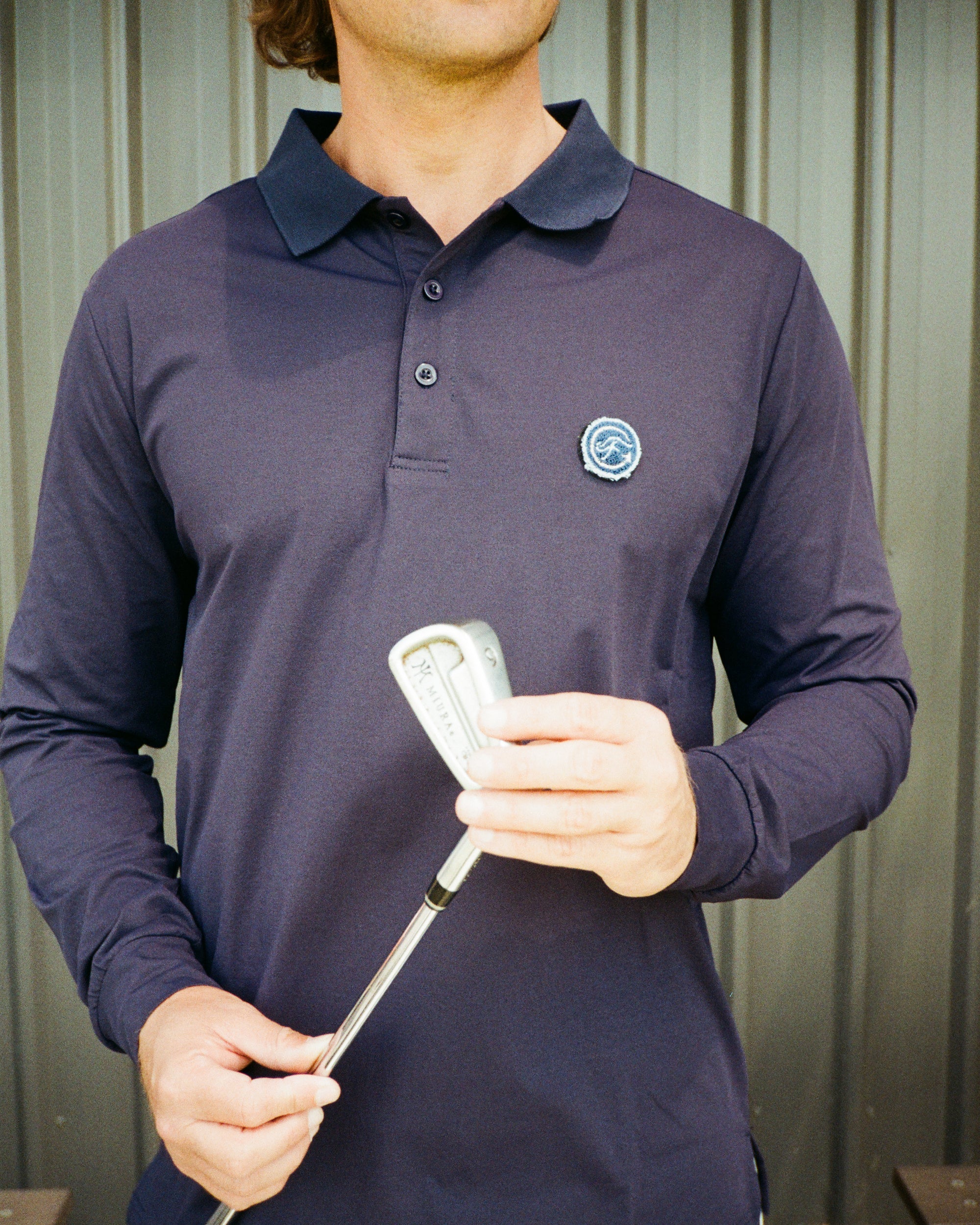 THE FLIERS CLUB UPF 50+ LONG SLEEVE POLO - NAVY image 0