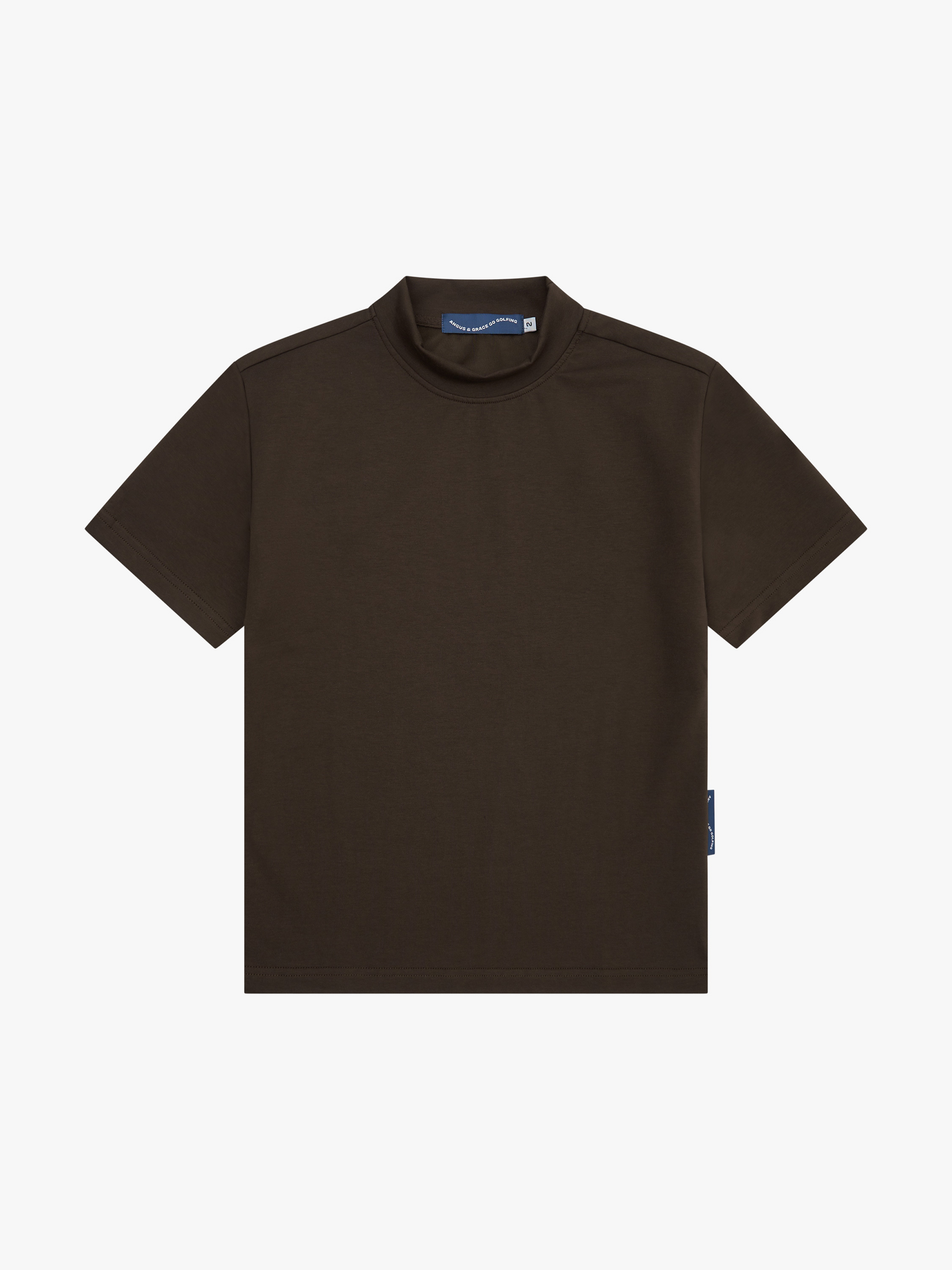 SHORT SLEEVE MOCK NECK - CHOCOLATE image 0