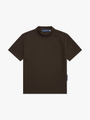 SHORT SLEEVE MOCK NECK - CHOCOLATE image 0