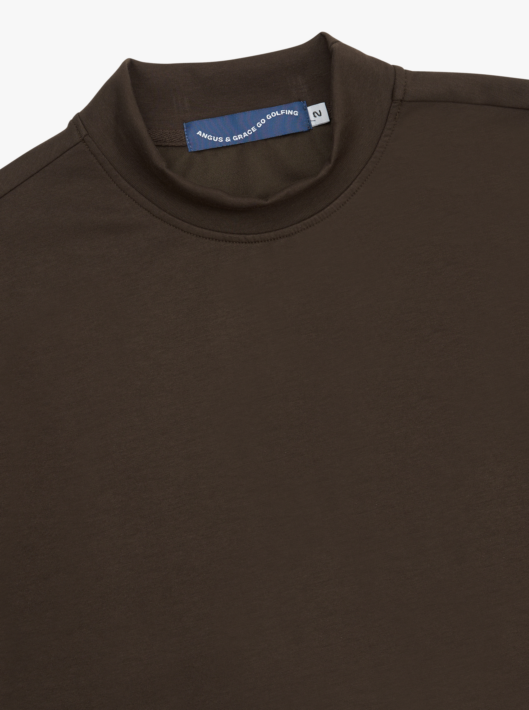 SHORT SLEEVE MOCK NECK - CHOCOLATE image 1
