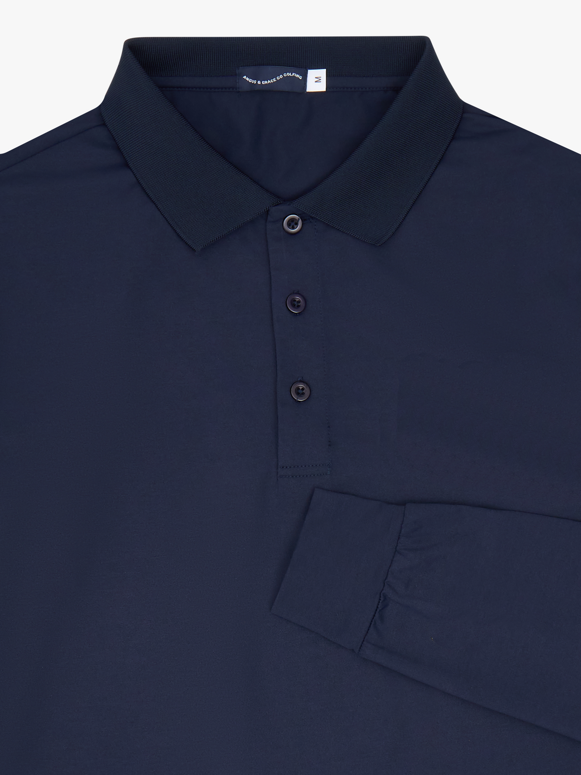 UPF 50+ MENS LONG SLEEVE POLO - NAVY image 1