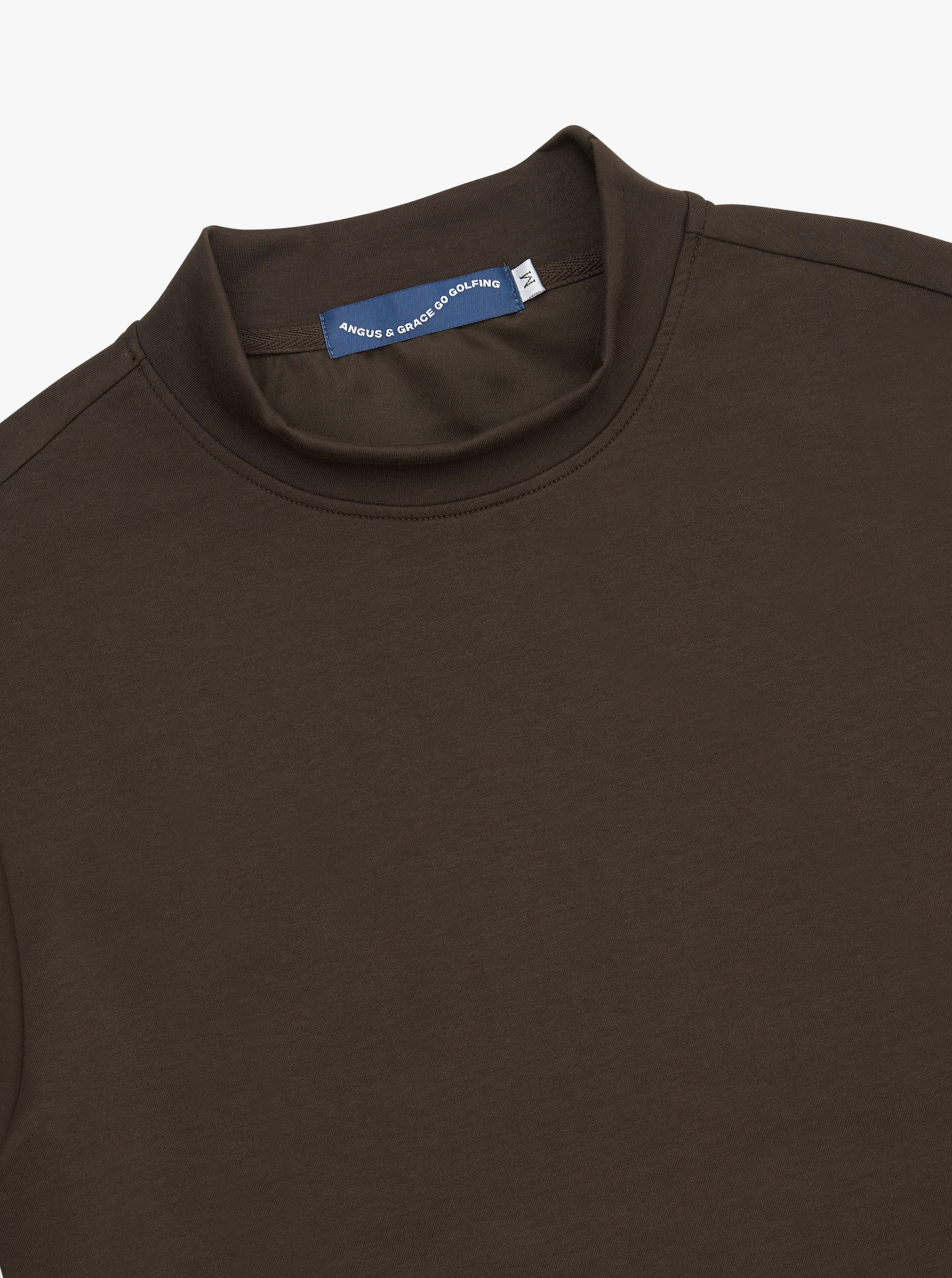 SHORT SLEEVE MOCK NECK - CHOCOLATE image 1