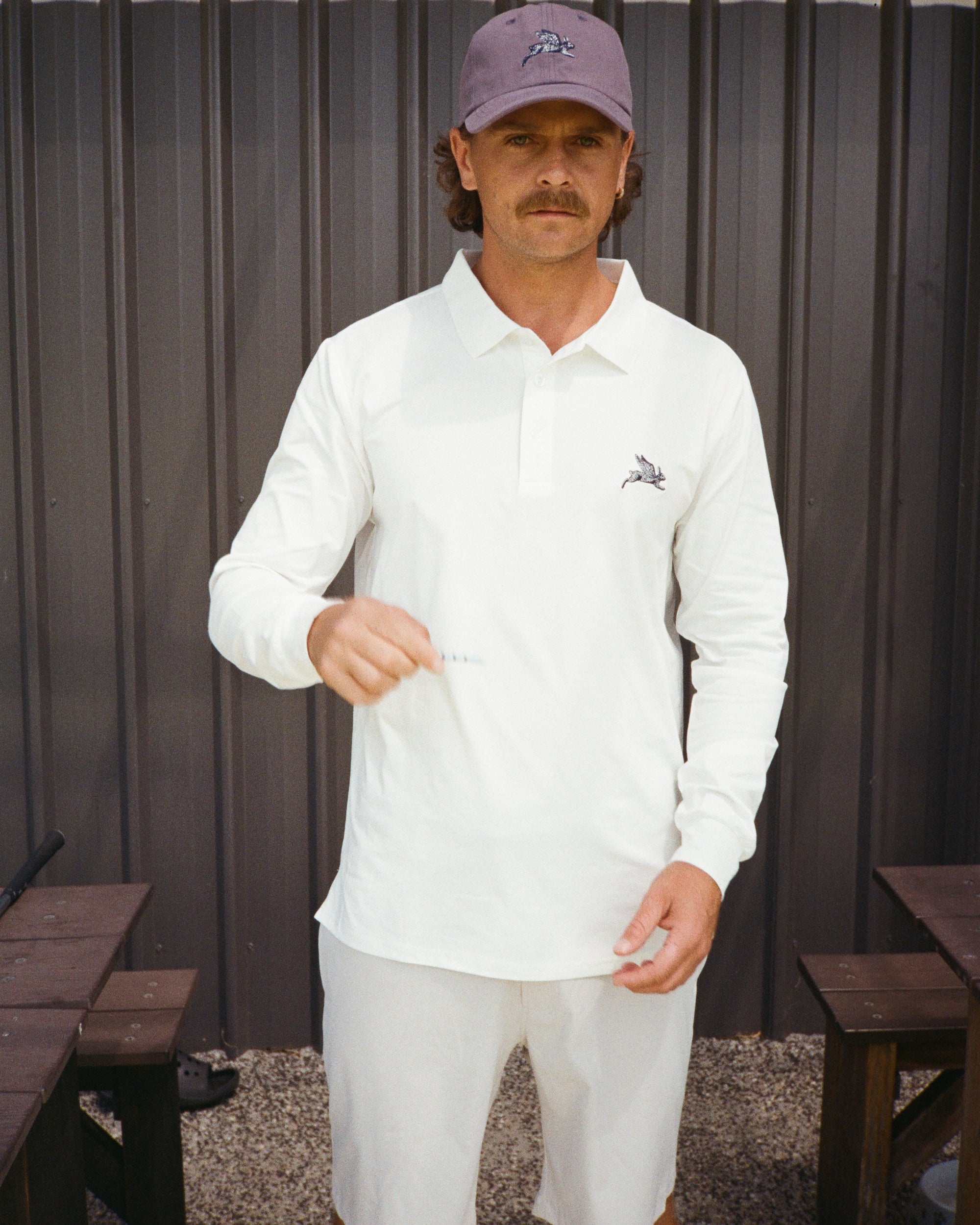 THE FLIERS CLUB UPF 50+ LONG SLEEVE POLO - WHITE image 0
