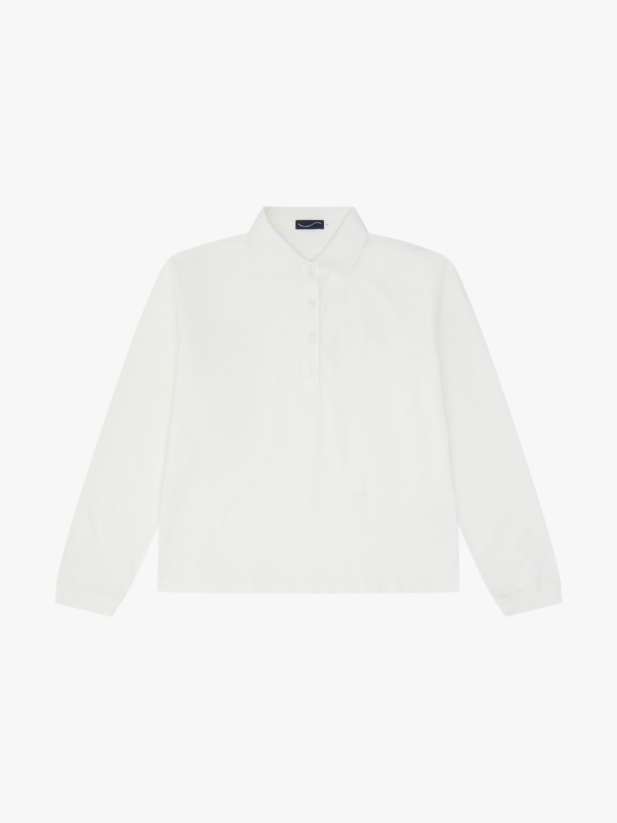 WOMENS UPF 50+ LONG SLEEVE POLO - OFF WHITE image 0