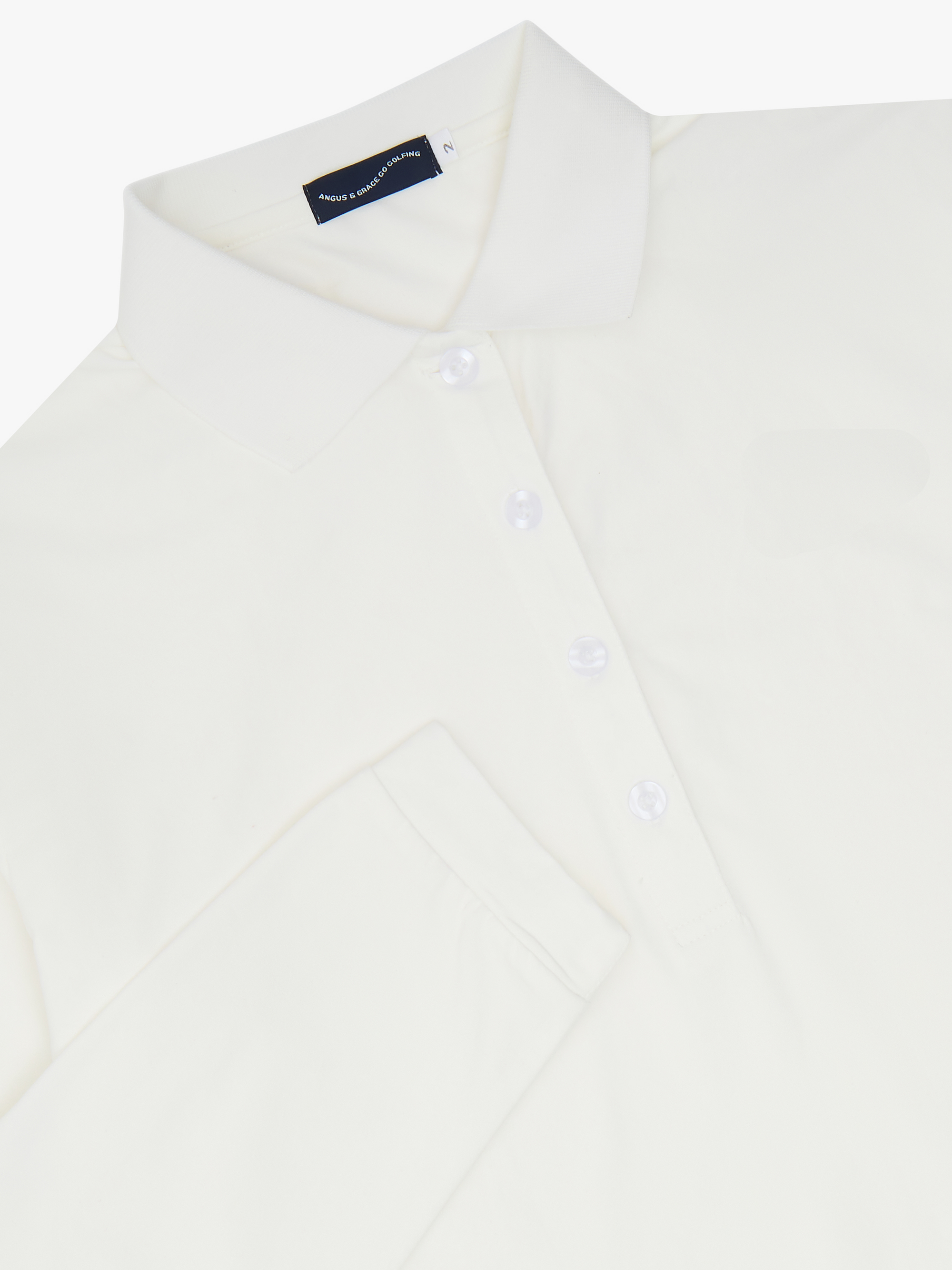 WOMENS UPF 50+ LONG SLEEVE POLO - OFF WHITE image 1