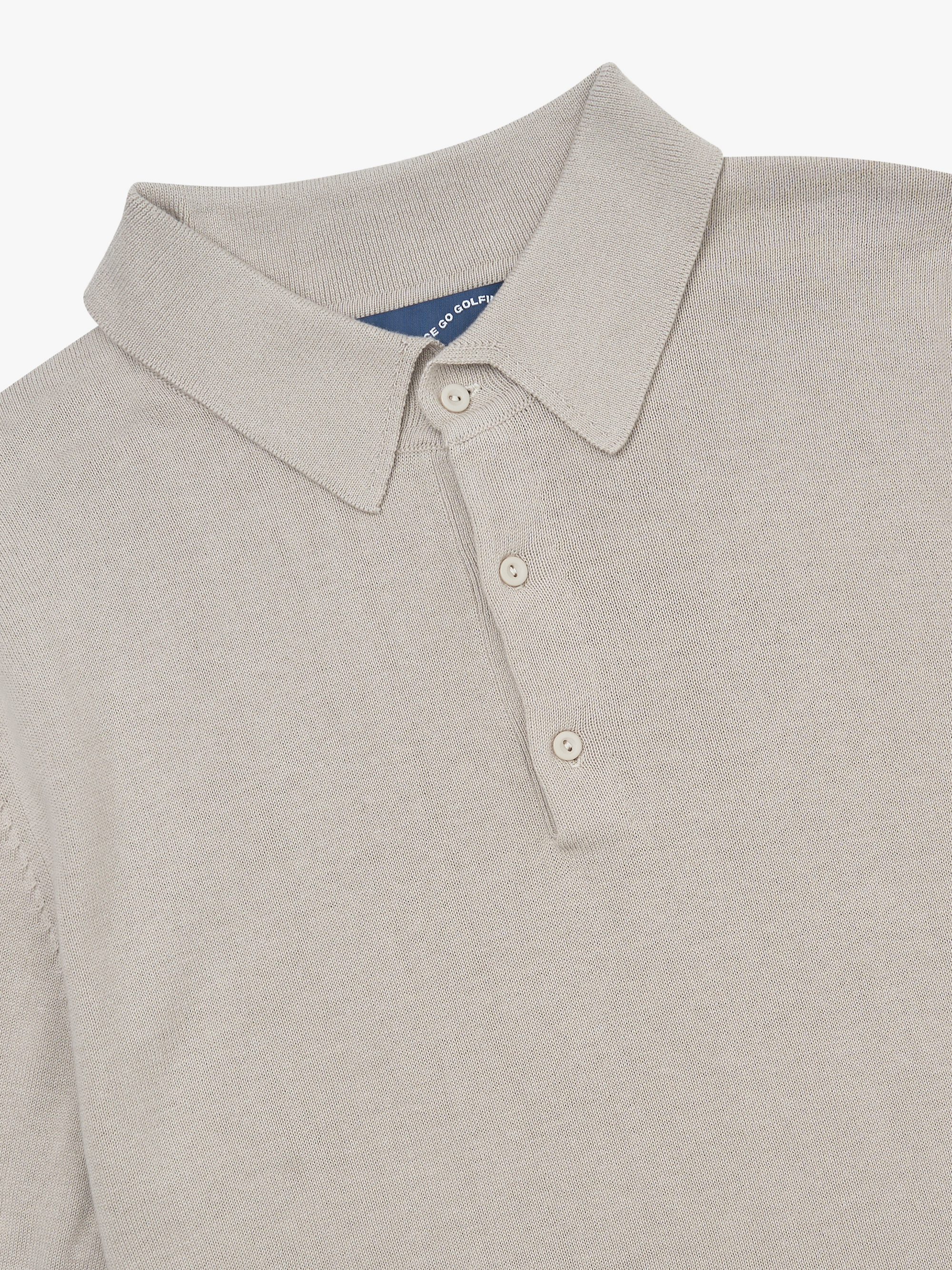 3 BUTTON KNIT POLO - STONE image 1